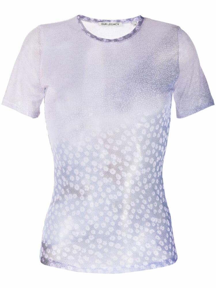 OUR LEGACY sheer floral-print T-shirt - Purple Cover