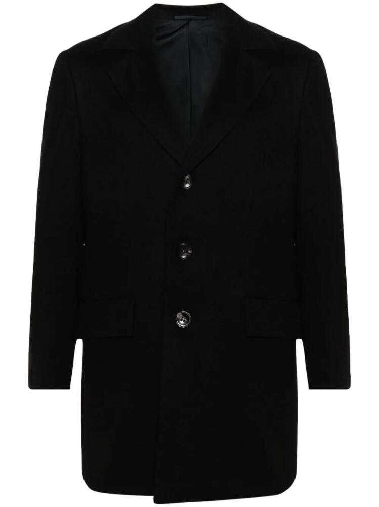 Kiton notched-lapels single-breasted cashmere coat - Black Cover