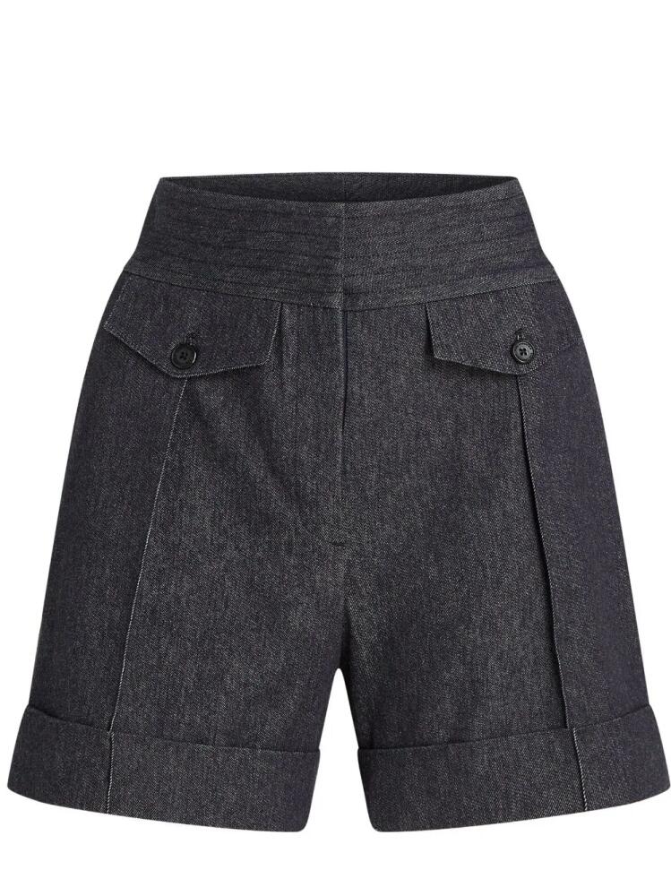 Karl Lagerfeld x Amber Valletta Denim Look tailored shorts - Black Cover