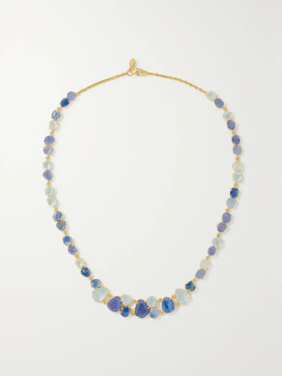 Pippa Small - 18-karat Gold Multi-stone Necklace - Blue Cover