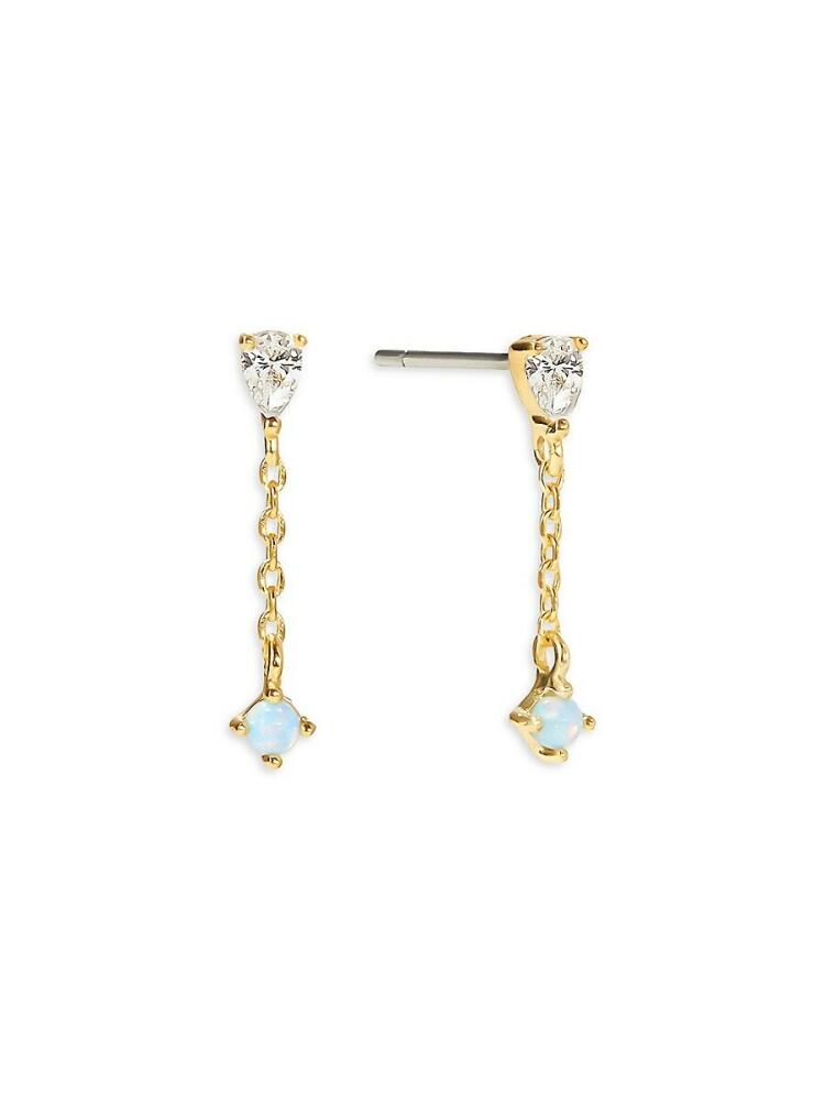 Ana Luisa Women's 14K Goldplated Sterling Silver, Cubic Zirconia & Faux Opal Earrings Cover