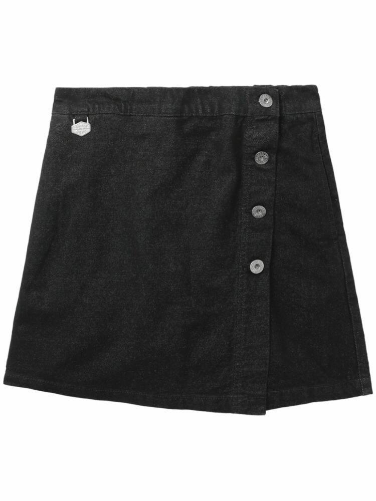 CHOCOOLATE wrap-front denim shorts - Black Cover