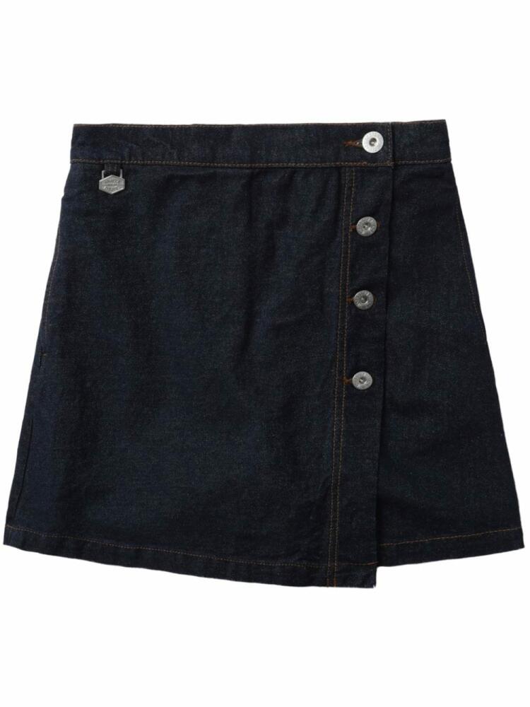 CHOCOOLATE wrap-front denim shorts - Blue Cover