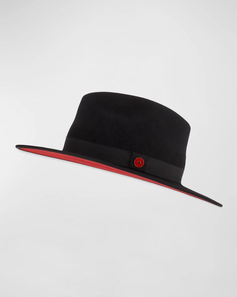 Keith James Men's Queen Red-Brim Wool Fedora Hat Cover