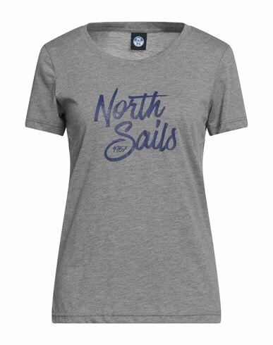 North Sails Woman T-shirt Grey Cotton Cover