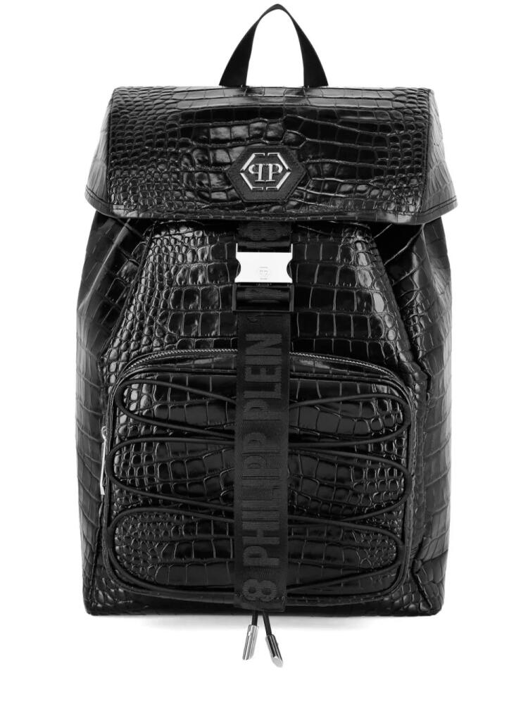 Philipp Plein crocodile-embossed leather backpack - Black Cover