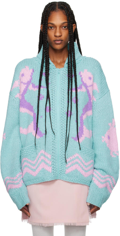 Anna Sui Blue & Pink Seashore Cardigan Cover