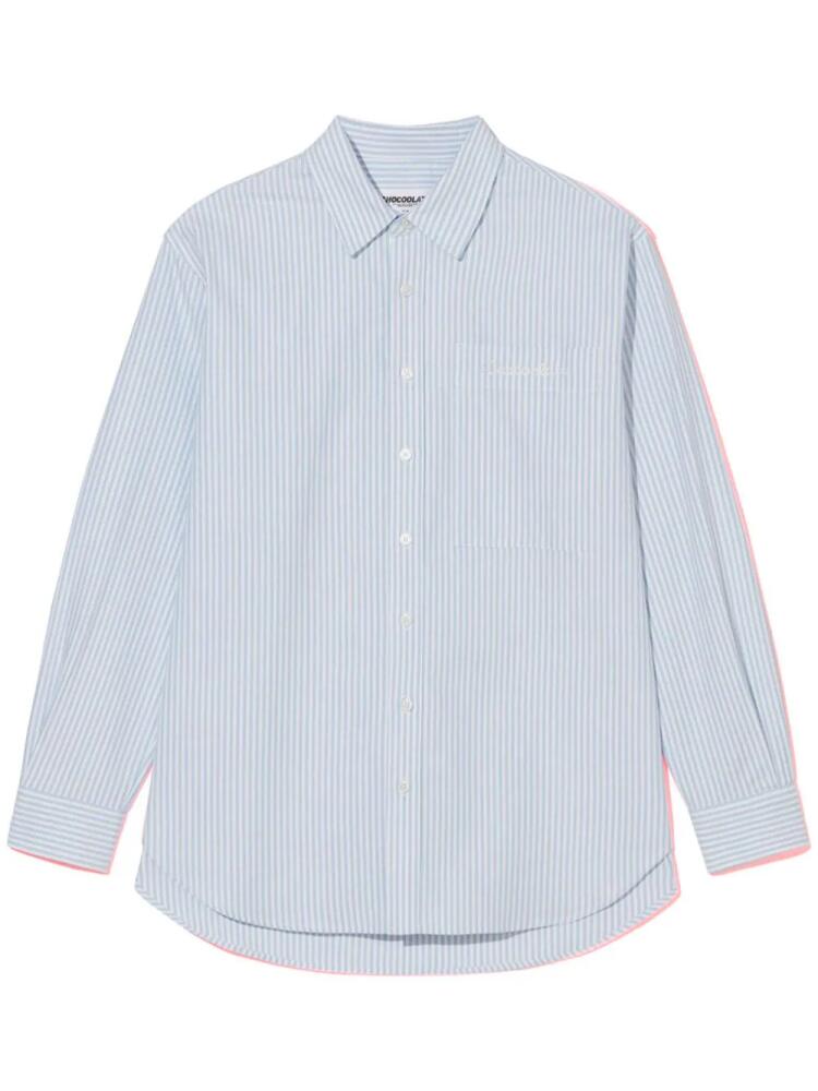 CHOCOOLATE candy-stripe cotton shirt - Blue Cover