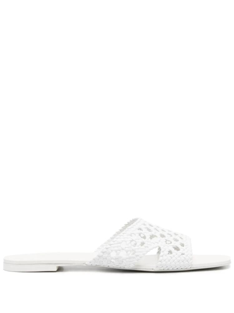 Tory Burch laser-cut leather mules - White Cover