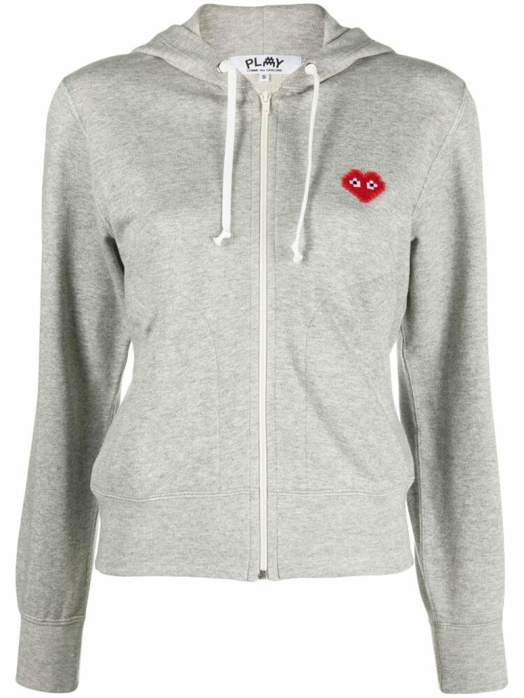 Comme Des Garçons Play embroidered heart zipped hoodie - Grey Cover