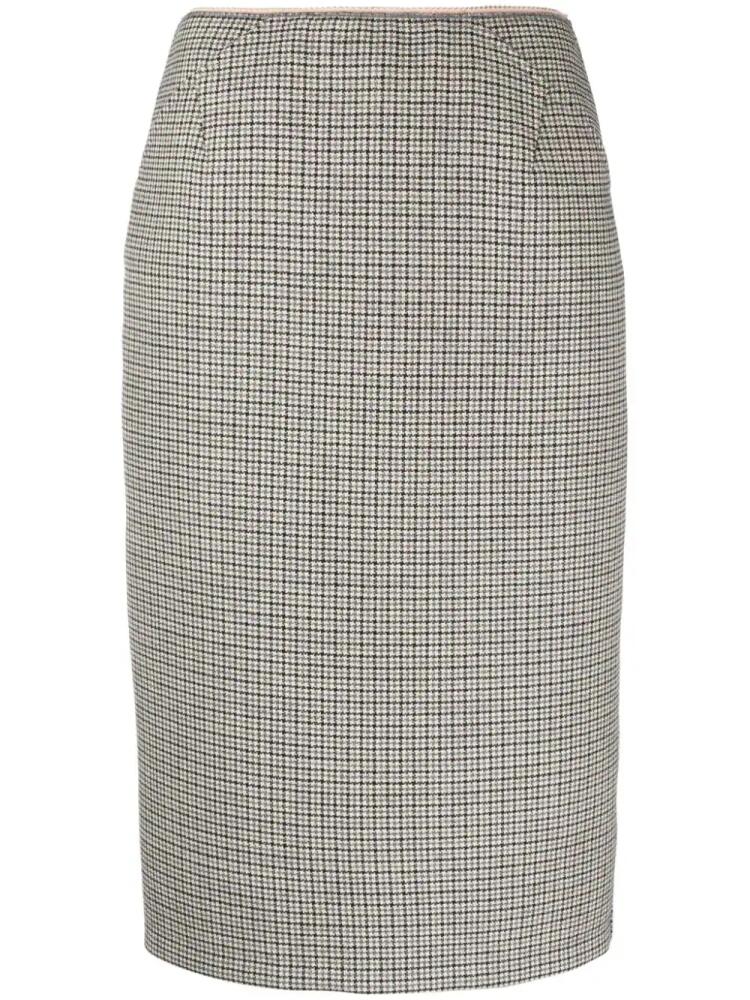 Nº21 check-pattern wool midi skirt - Neutrals Cover