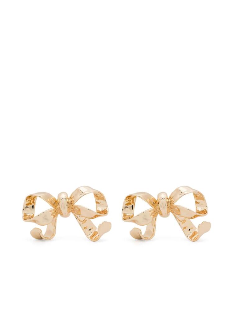 Self-Portrait bow earrings - Gold Cover