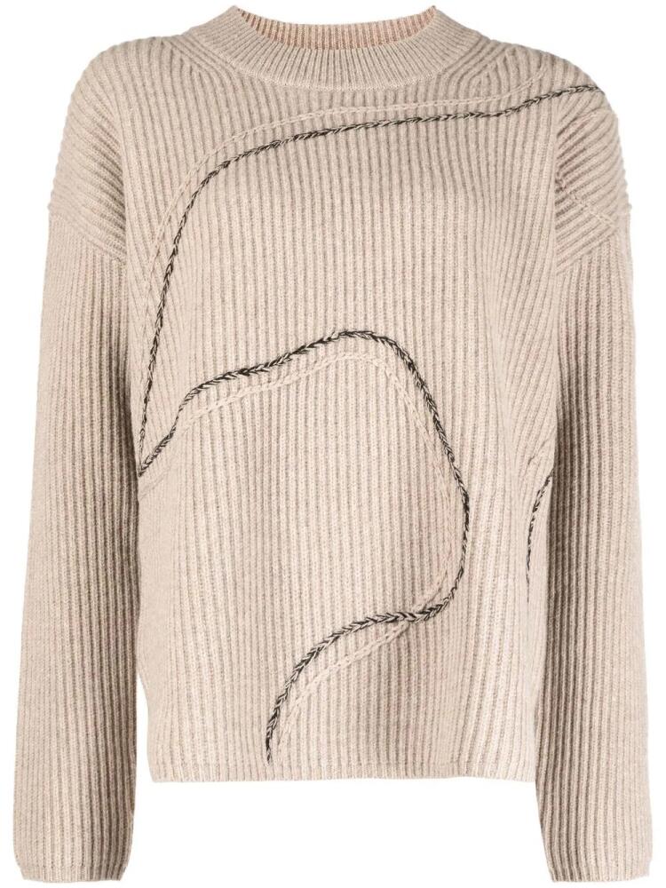 JOSEPH ribbed wool jumper - Brown Cover