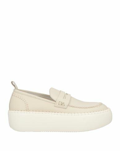 Oa Non-fashion Woman Loafers Off white Leather Cover