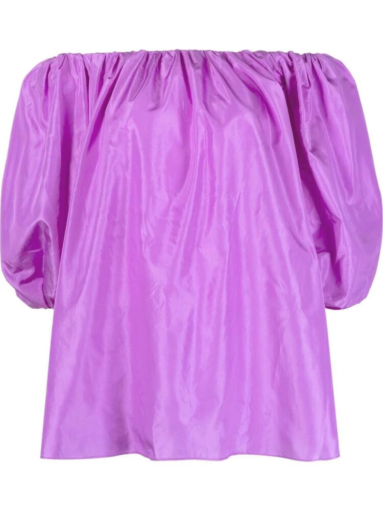 Valentino Garavani off-shoulder silk blouse - Purple Cover