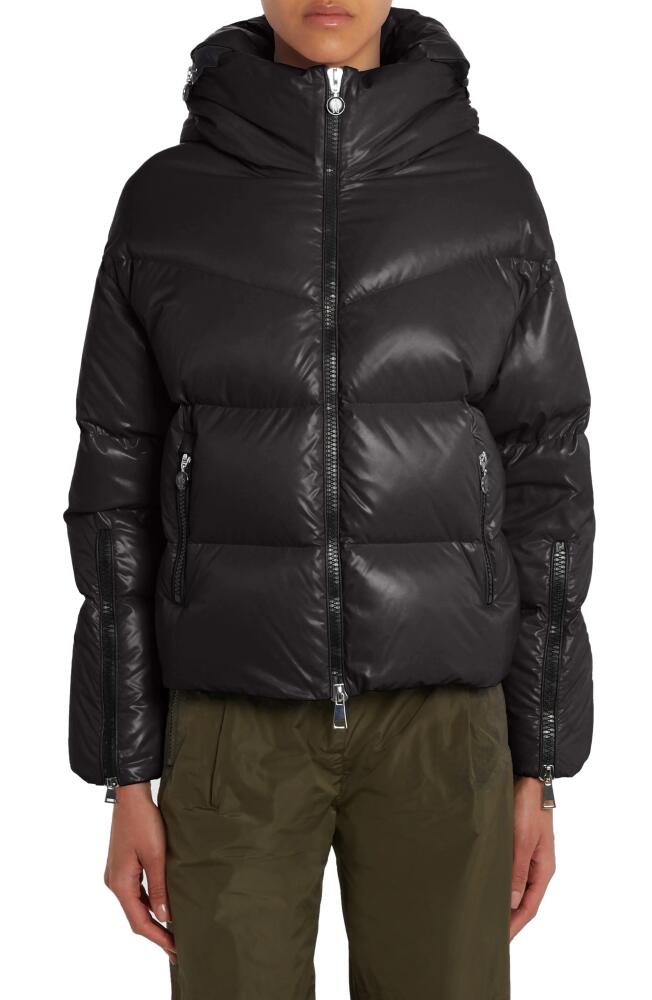 Moncler Huppe Nylon Down Puffer Jacket in Black Cover