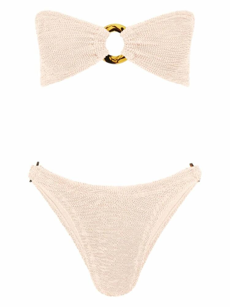 Hunza G Gloria bandeau crinkle bikini - Neutrals Cover