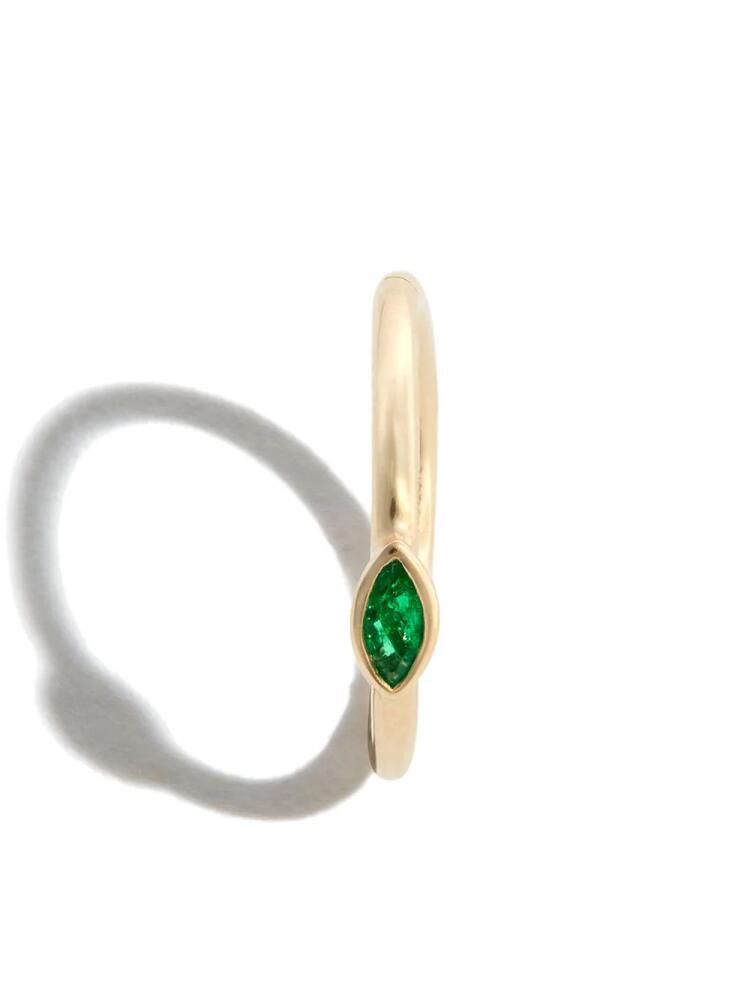 Jacquie Aiche 14kt yellow gold marquise emerald single hoop earring Cover