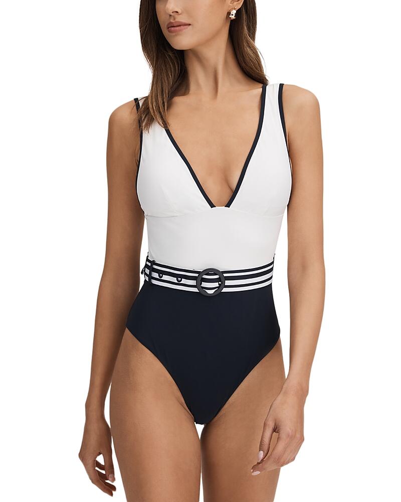 Reiss Willow Color Blocked One Piece Swimsuit Cover