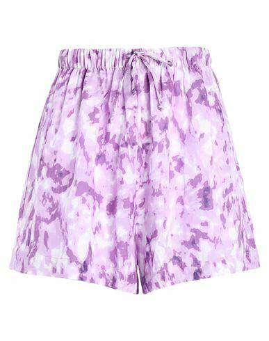 Faithfull Lechuza Shorts Woman Shorts & Bermuda Shorts Purple Linen Cover