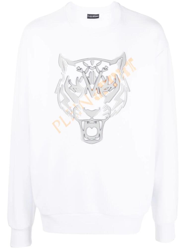 Plein Sport tiger-head long-sleeve sweatshirt - White Cover