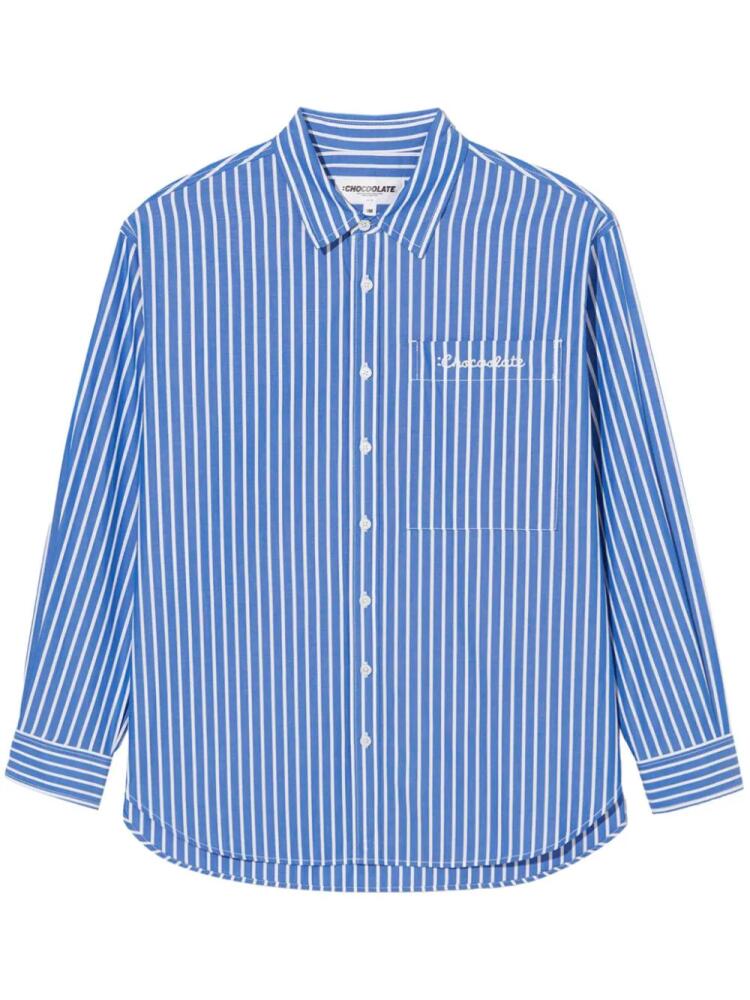 CHOCOOLATE candy-stripe cotton shirt - Blue Cover