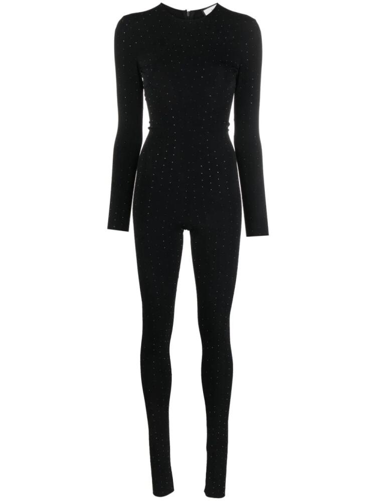 NISSA long-sleeve glitter-detail jumpsuit - Black Cover