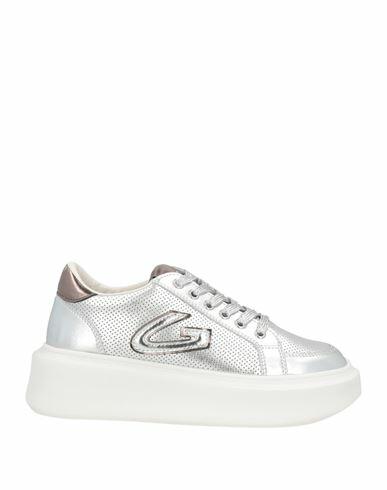 Alberto Guardiani Woman Sneakers Silver Leather Cover