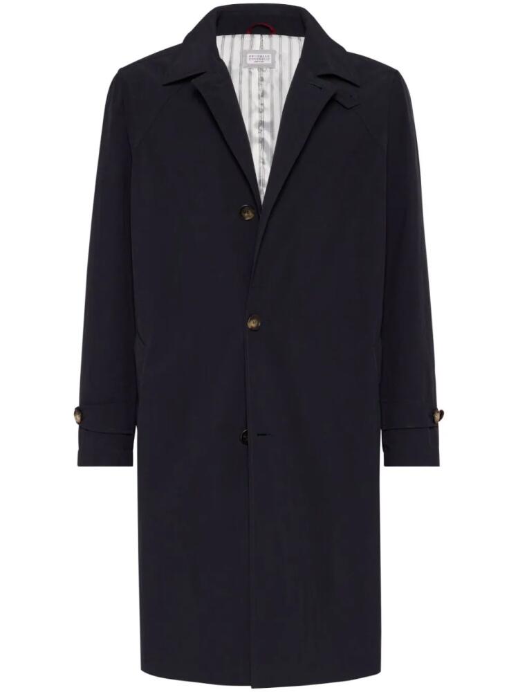 Brunello Cucinelli single-breasted trench coat - Blue Cover