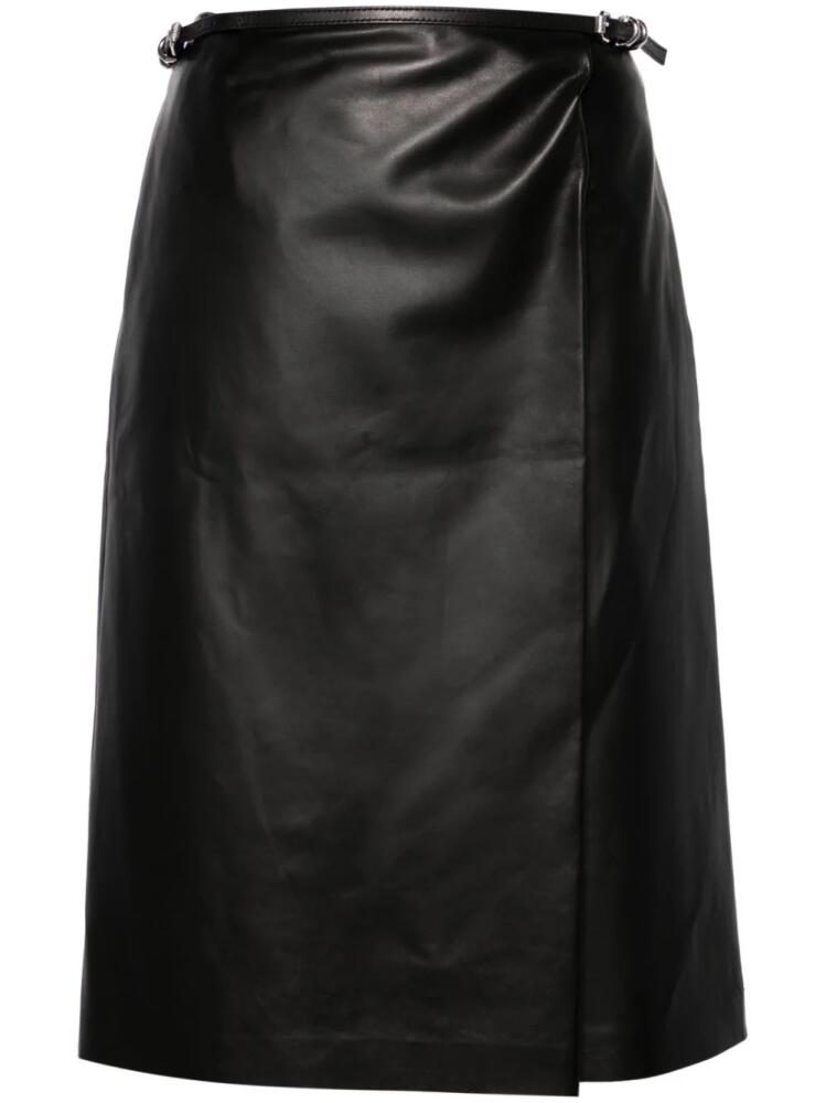 Givenchy belted leather wrap skirt - Black Cover