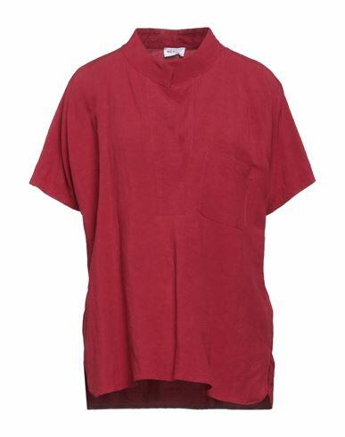 Rue Du Bac Woman Top Brick red Viscose, Linen Cover