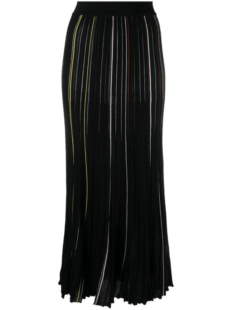 Sonia Rykiel striped pleated skirt - Black Cover