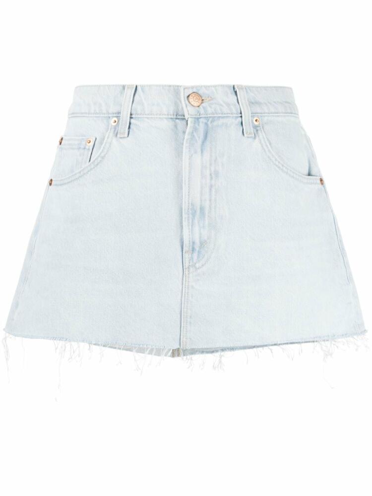 MOTHER mid-rise frayed denim skirt - Blue Cover