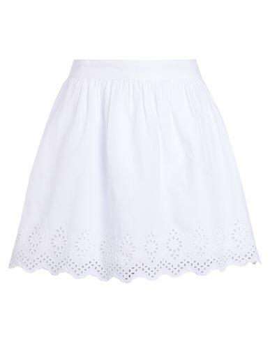 Only 15313168 Bright White Onllou Emb Flowy Skirt Ptm Woman Mini skirt White Organic cotton, Cotton Cover