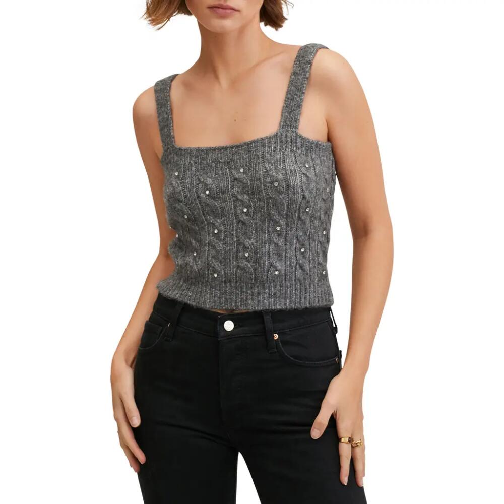 MANGO Women's Embellished Sweater Camisole in Dark Heather Grey Cover