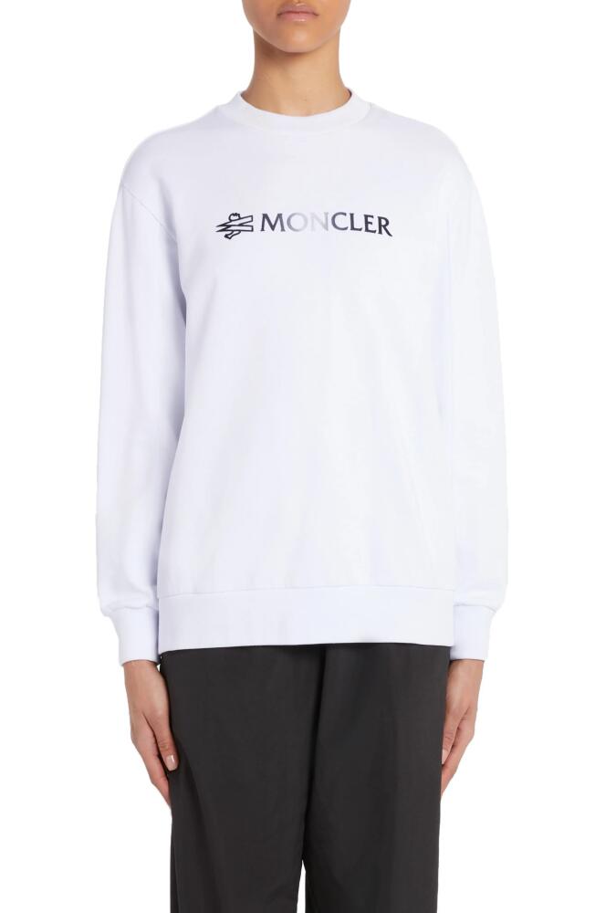 Moncler Logo Graphic Sweatshirt in White Cover