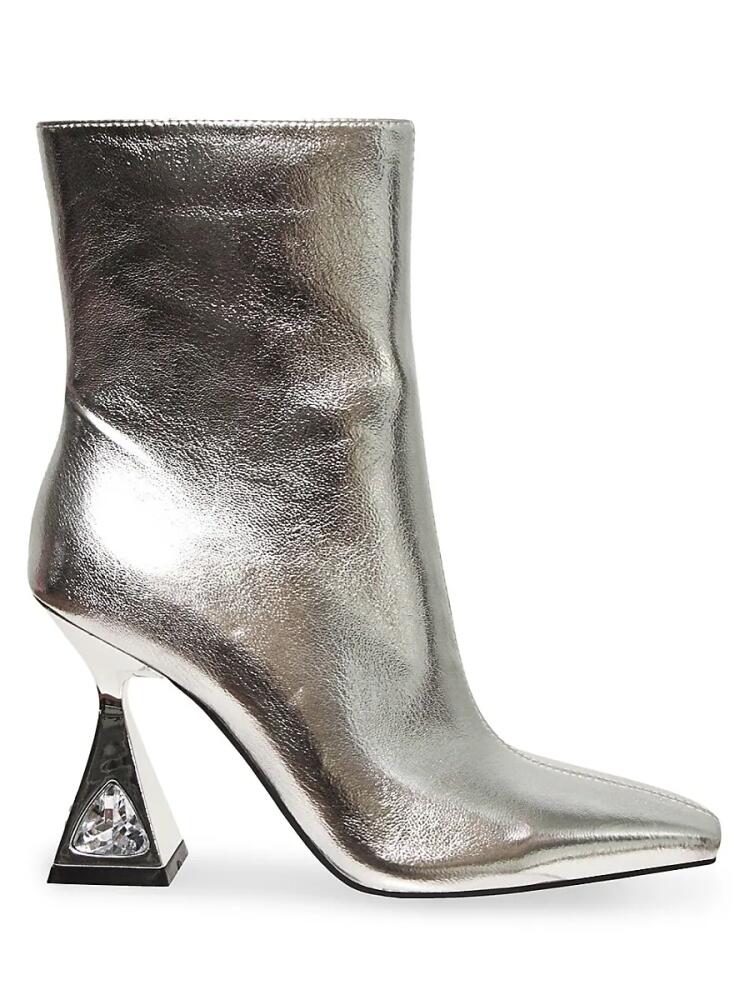 Lady Couture Women's Molly Flare Heel Ankle Boots - Silver Cover