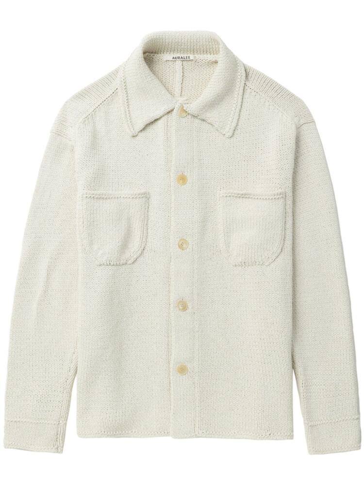 Auralee long-sleeve cotton cardigan - Neutrals Cover