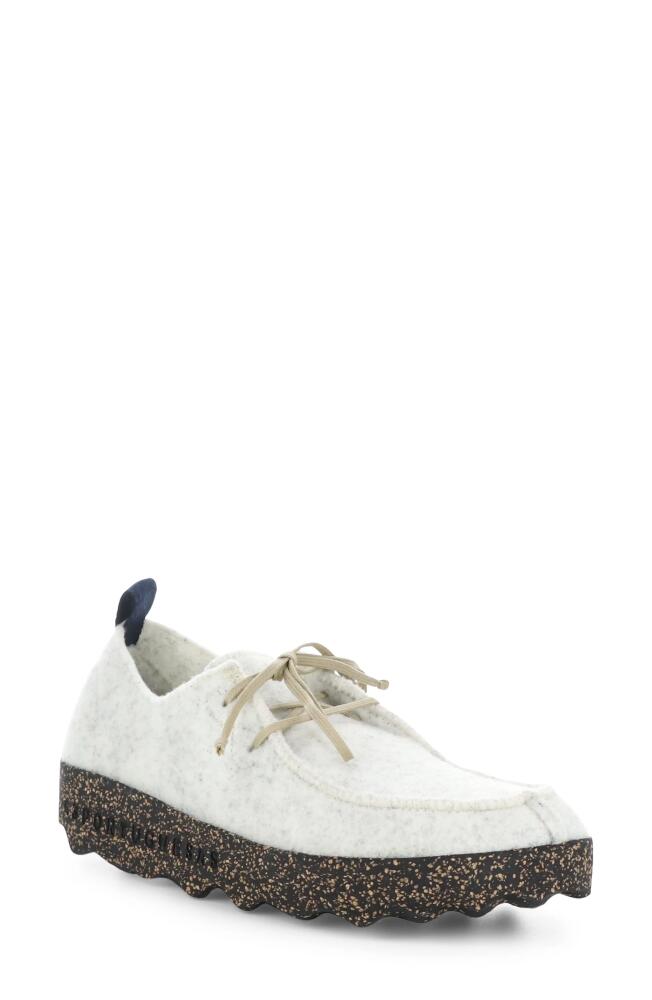 Asportuguesas by Fly London Chat Sneaker in 009 Off White Tweed/Felt Cover