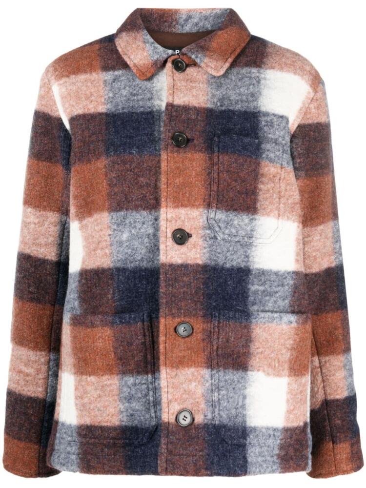 A.P.C. check-pattern shirt jacket - Pink Cover