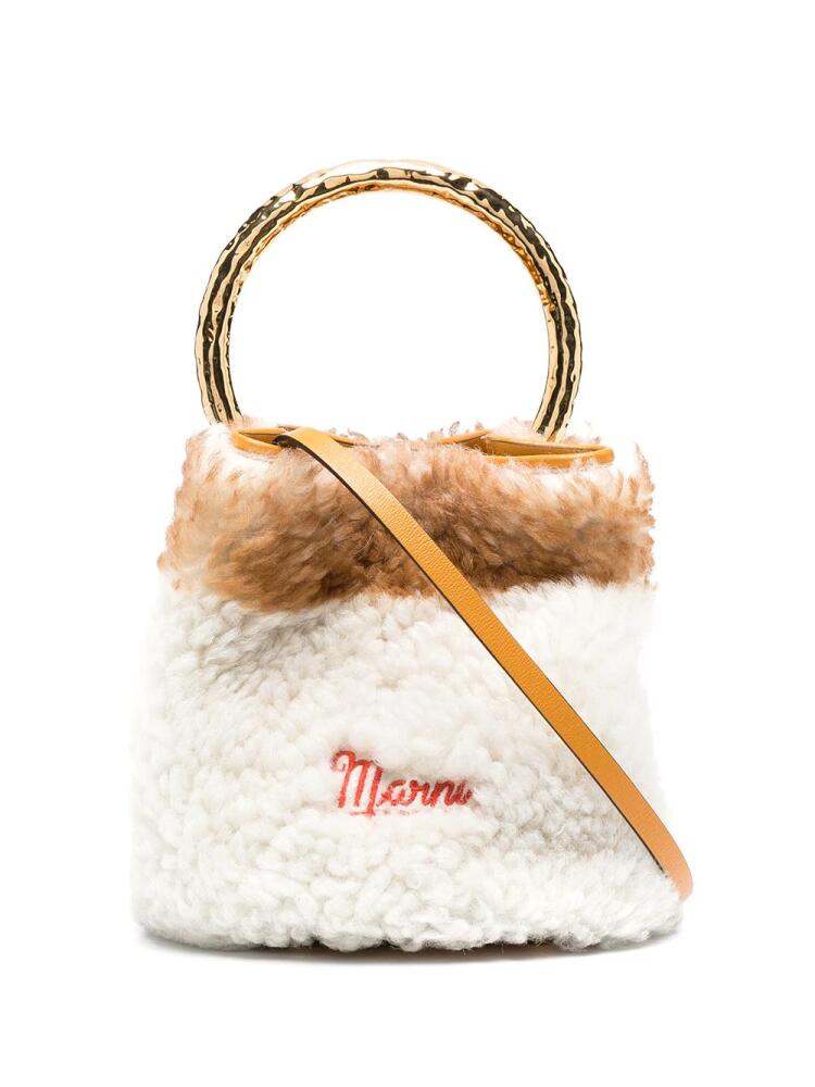 Marni Pannier two-tone bucket bag - White Cover