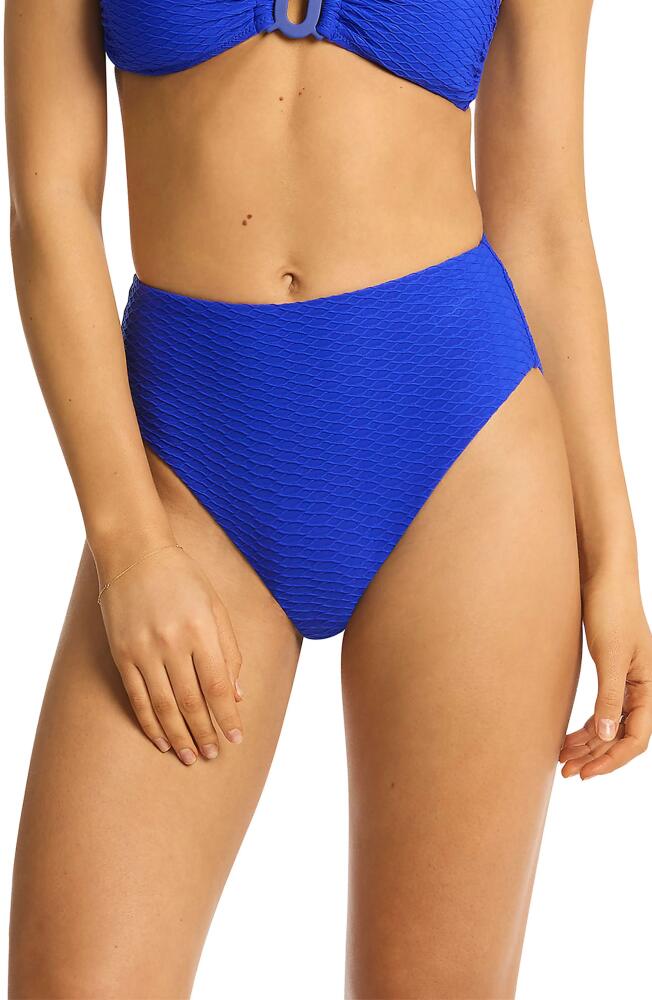 Sea Level Retro High Waist Bikini Bottoms in Cobalt Cover