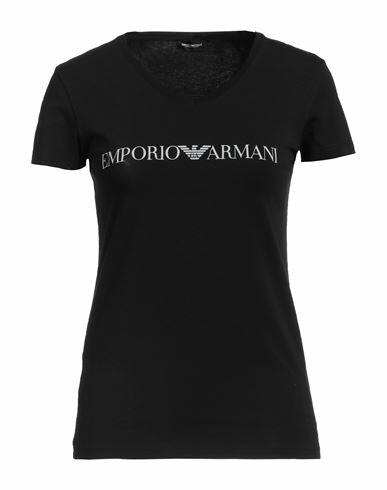 Emporio Armani Woman Undershirt Black Cotton, Elastane Cover