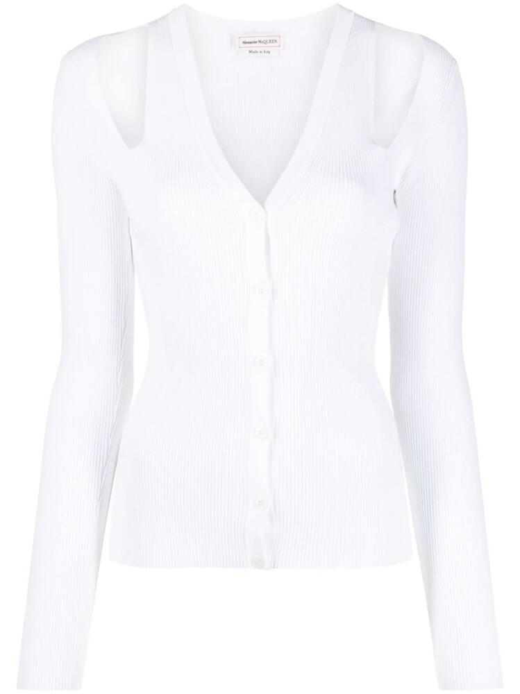 Alexander McQueen cut-out cardigan - White Cover