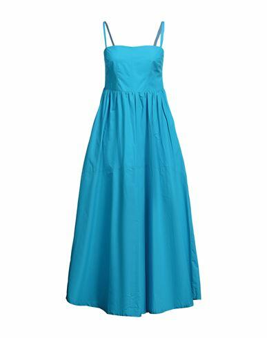 Seventy Sergio Tegon Woman Maxi dress Azure Cotton Cover