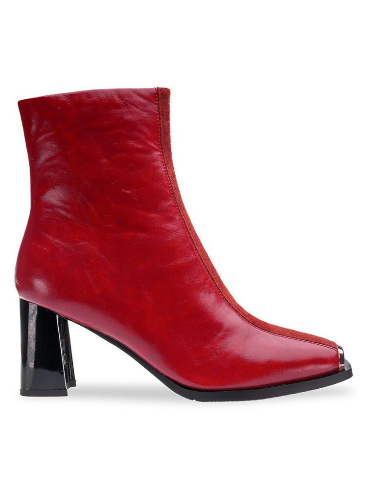 Lady Couture Women's Tempo Block Heel Ankle Boots - Red Cover