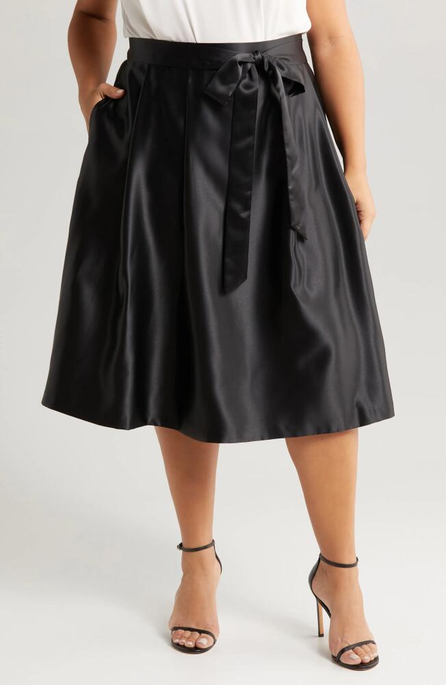 Alex Evenings Satin Midi Skirt in Black Cover