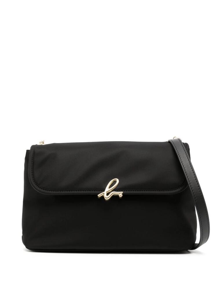 agnès b. logo-plaque detail crossbody bag - Black Cover