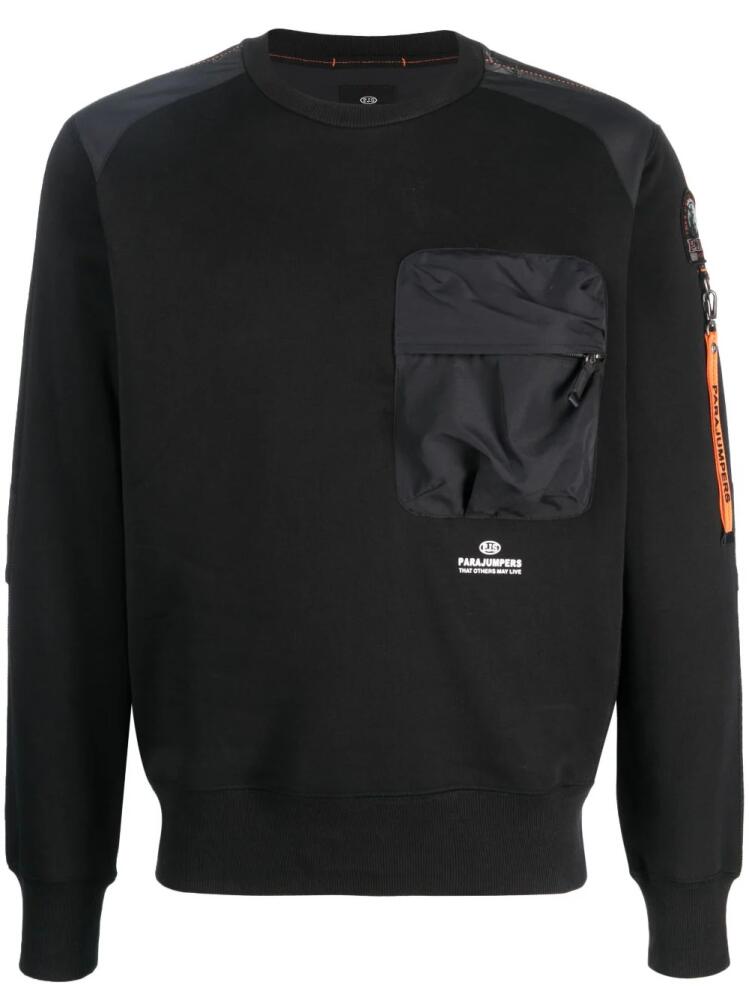 Parajumpers Sabre logo-print crew-neck jumper - Black Cover