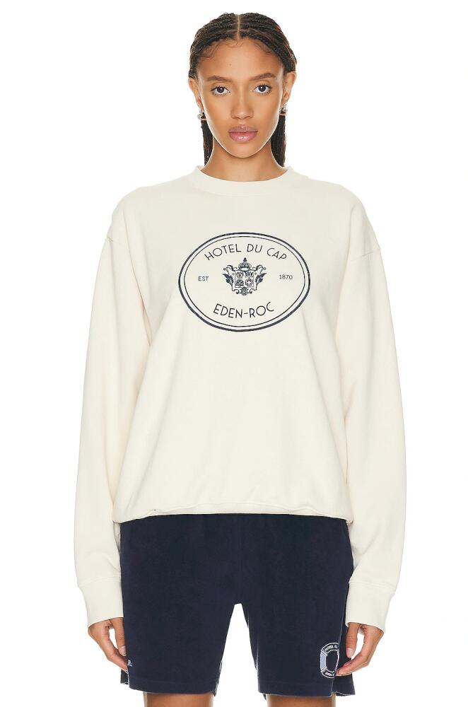 Sporty & Rich x Hotel Du Cap Eden Roc Eden Crest Crewneck Sweater in Cream Cover